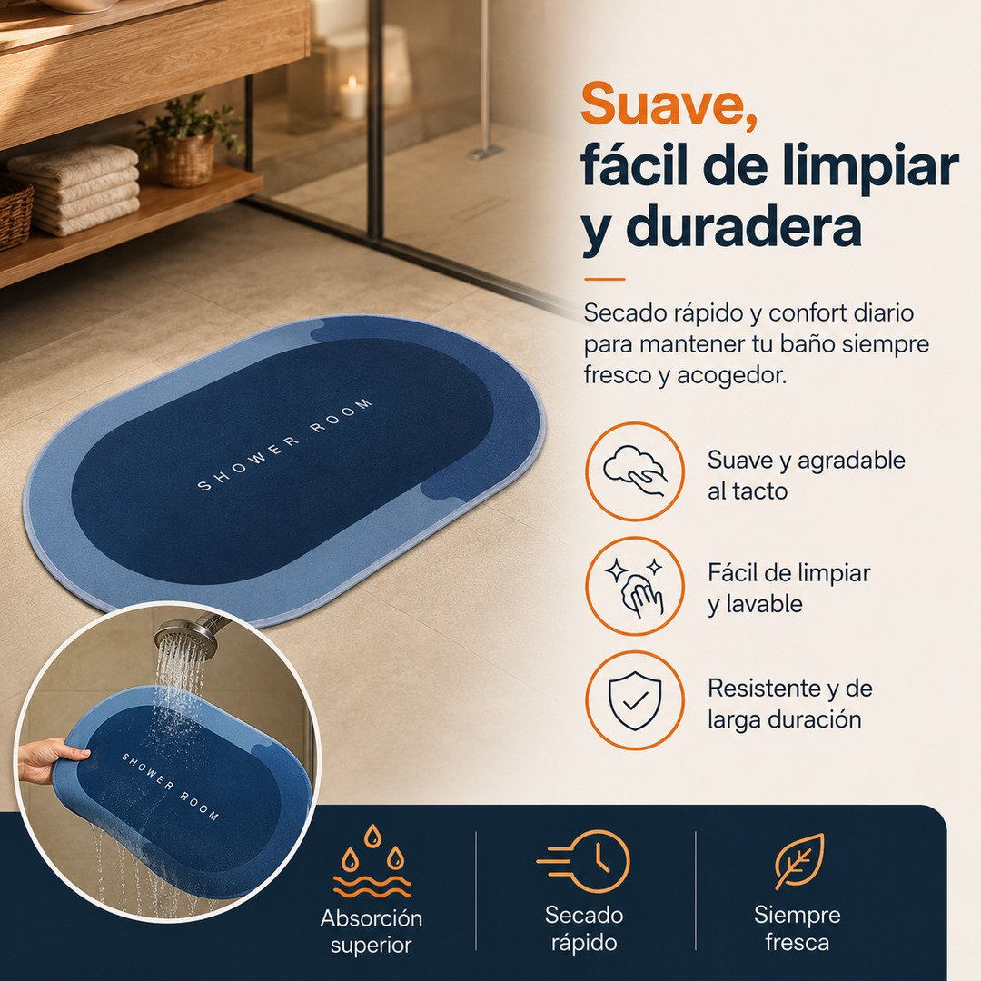 Alfombra de DUCHA Súper Absorbente - imagen descriptiva 1