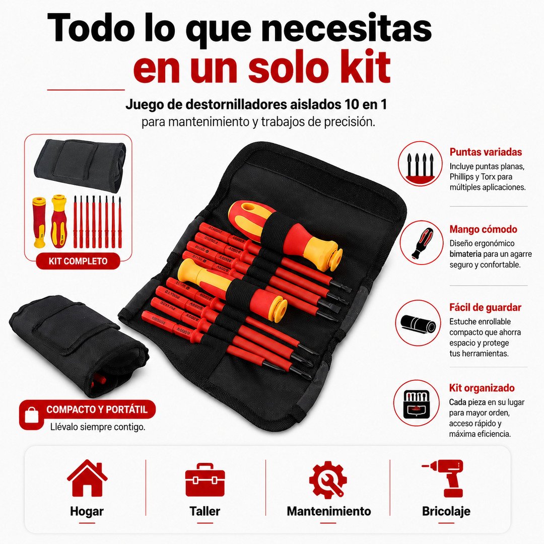 Destornilladores Aislados de (10en1) - imagen descriptiva 1