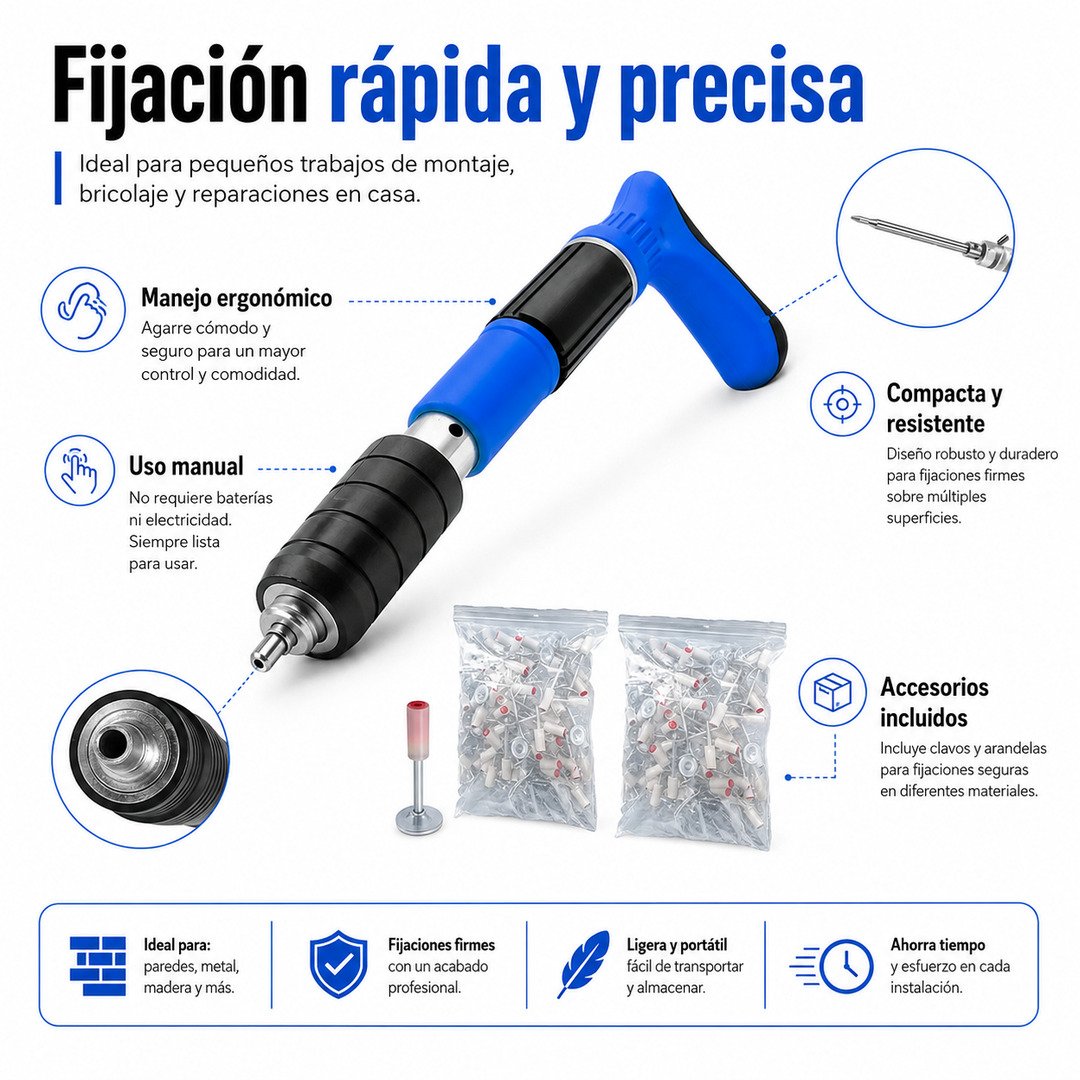 Pistola de Clavos con Accesorios - imagen descriptiva 1