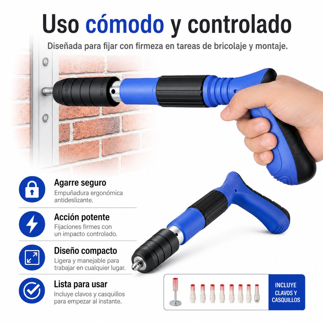 Pistola de Clavos con Accesorios - imagen descriptiva 2