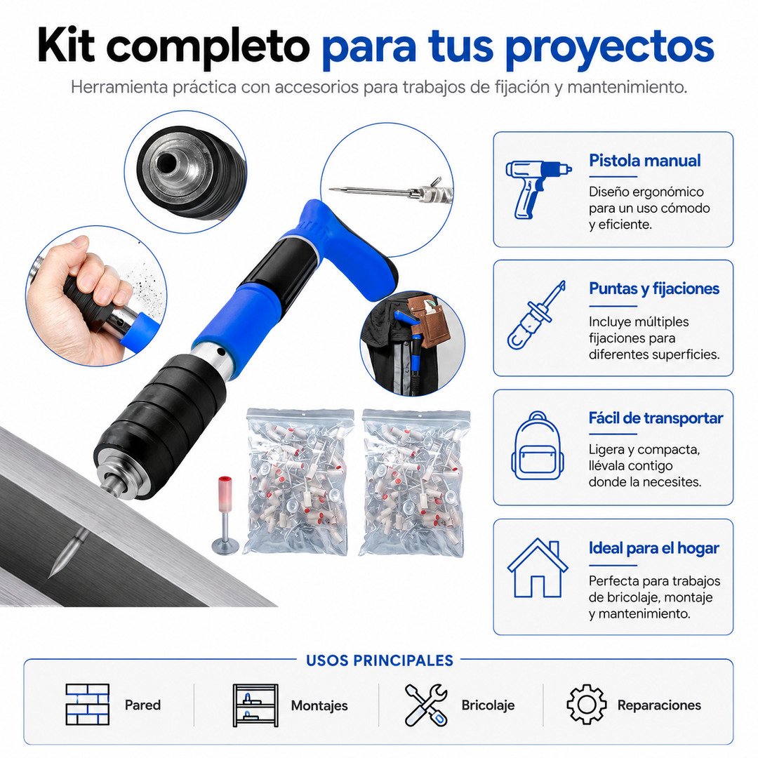 Pistola de Clavos con Accesorios - imagen descriptiva 3