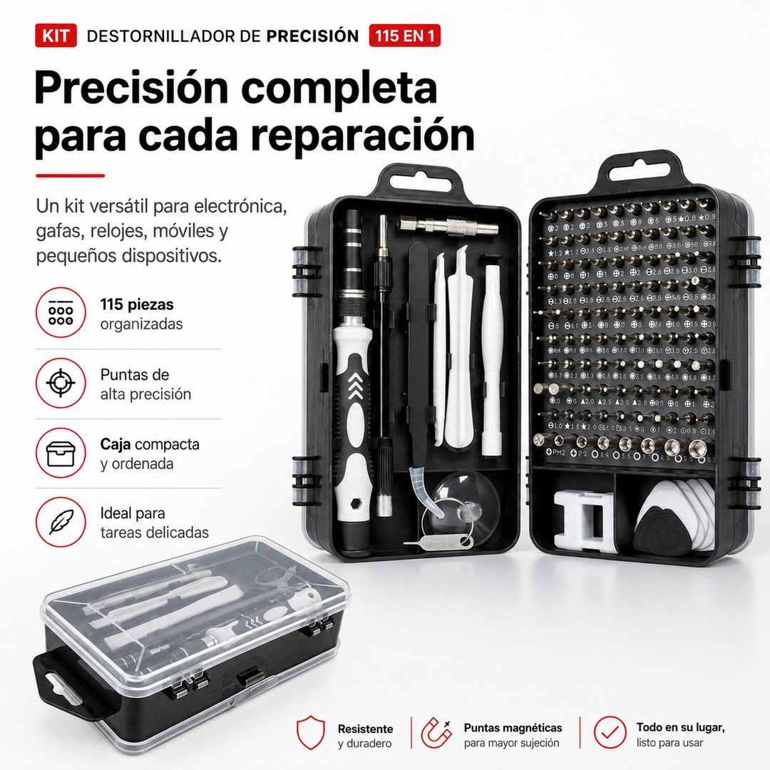 Kit Destornillador de Precisión (115en1) - imagen descriptiva 1