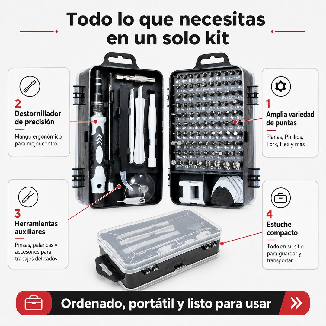 Kit Destornillador de Precisión (115en1) - imagen descriptiva 2
