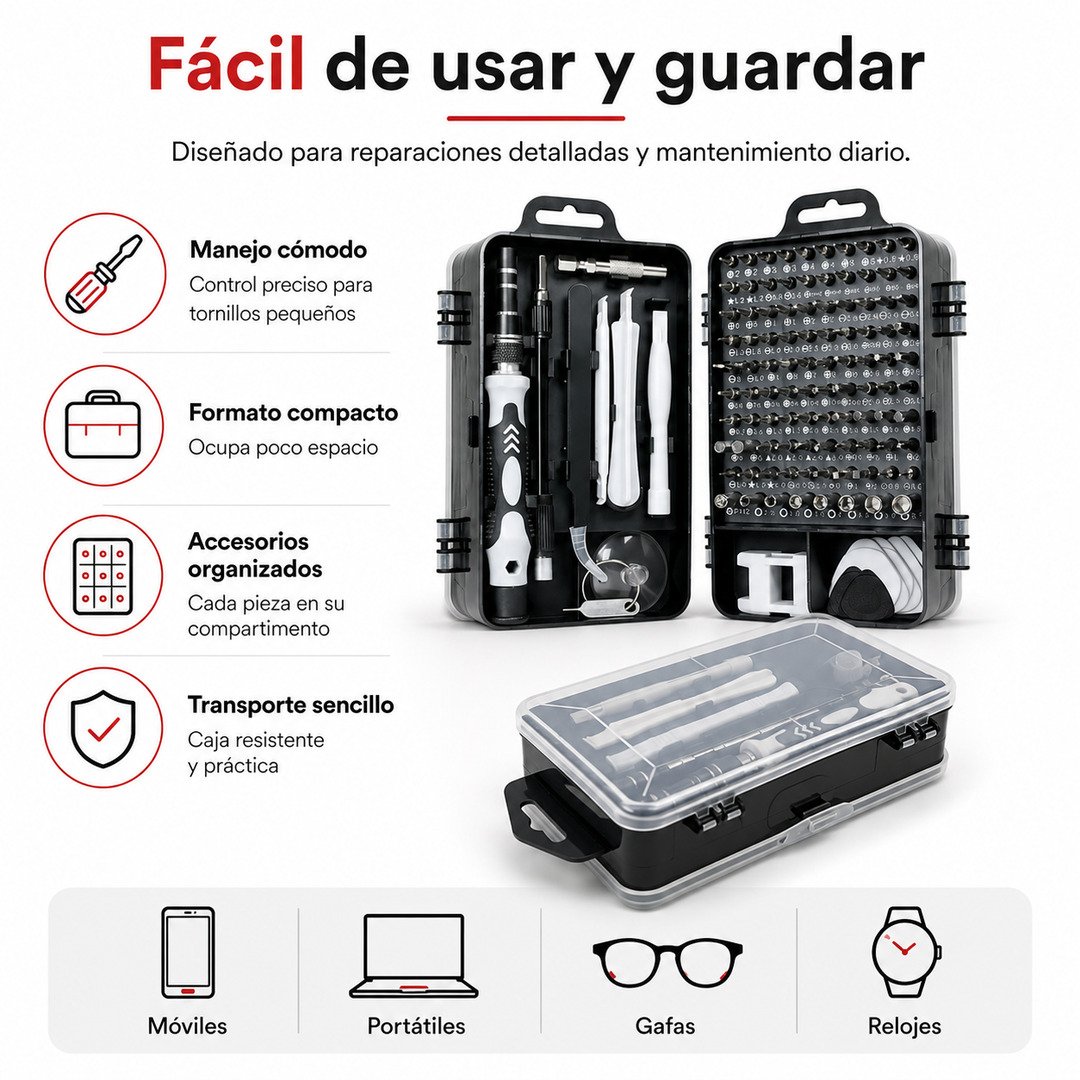Kit Destornillador de Precisión (115en1) - imagen descriptiva 3